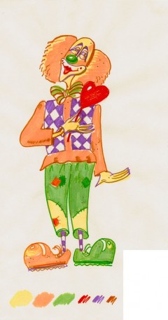 Рисунок клоуна (в цвете)